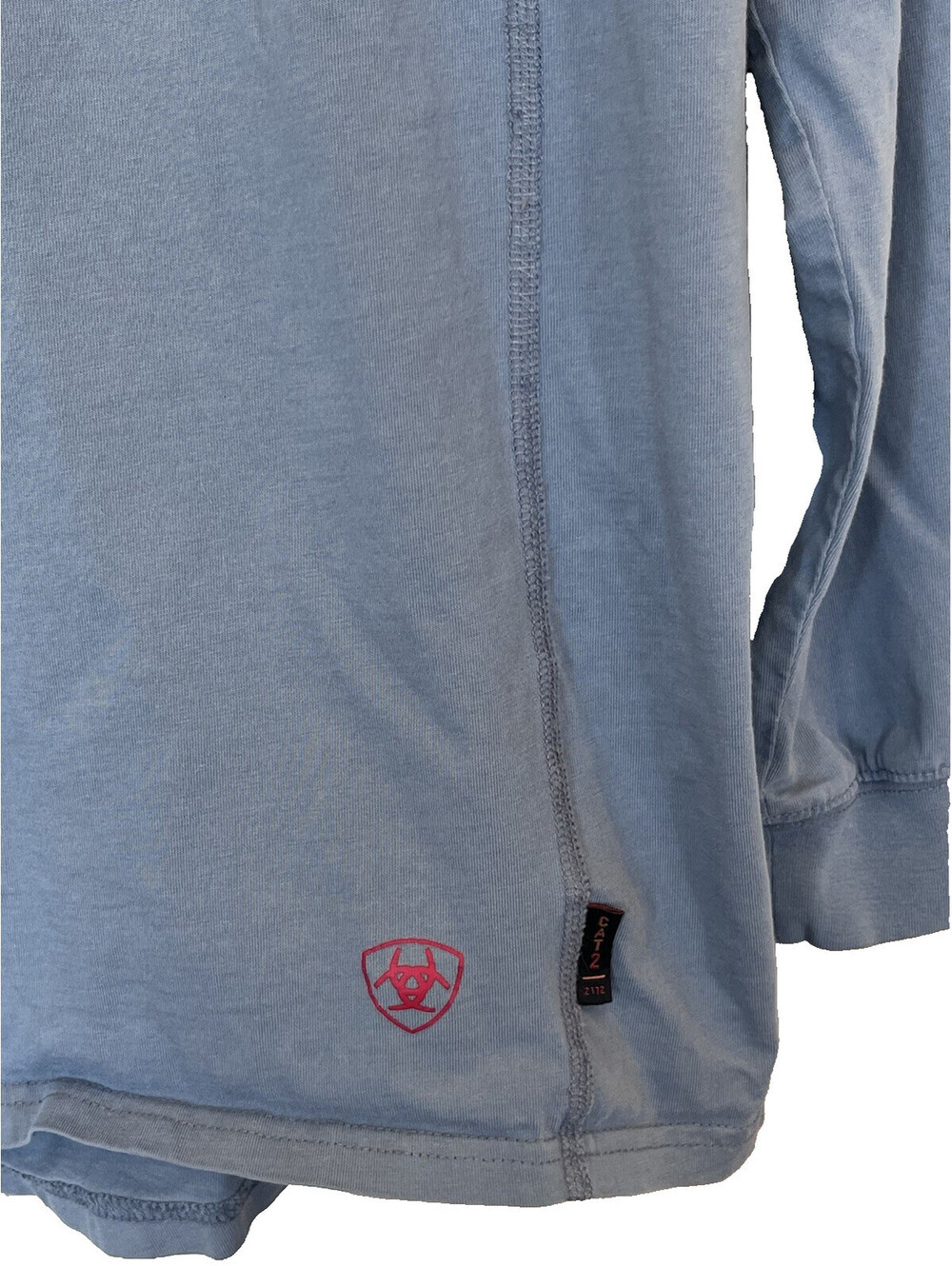 Ariat FR CAT 2 Henley T Shirt Large Pocket Long Sleeve Flame Resistant Blue - Picture 8 of 8